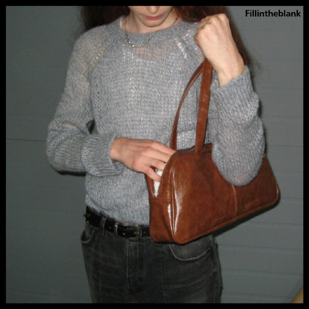 【FILL IN THE BLANK】TRAPEZOID BAGUETTE SHOULDER BAG 3COLORS