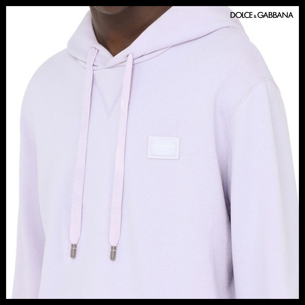 【Dolce & Gabbana】JERSEY HOODIE WITH BRANDED TAG Regular