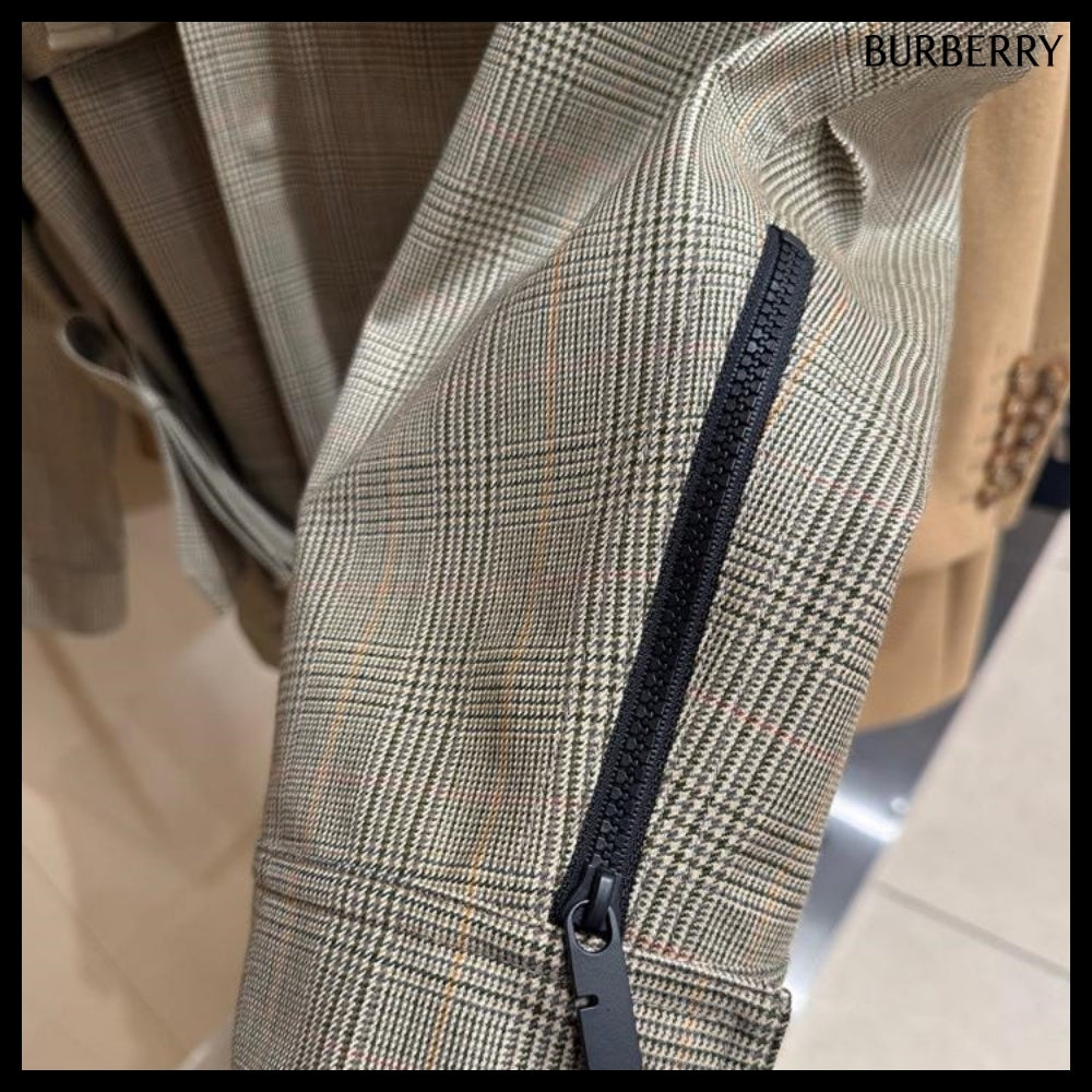 【Burberry】Check Bonded Wool Belted Field Jacket Loch Bliss