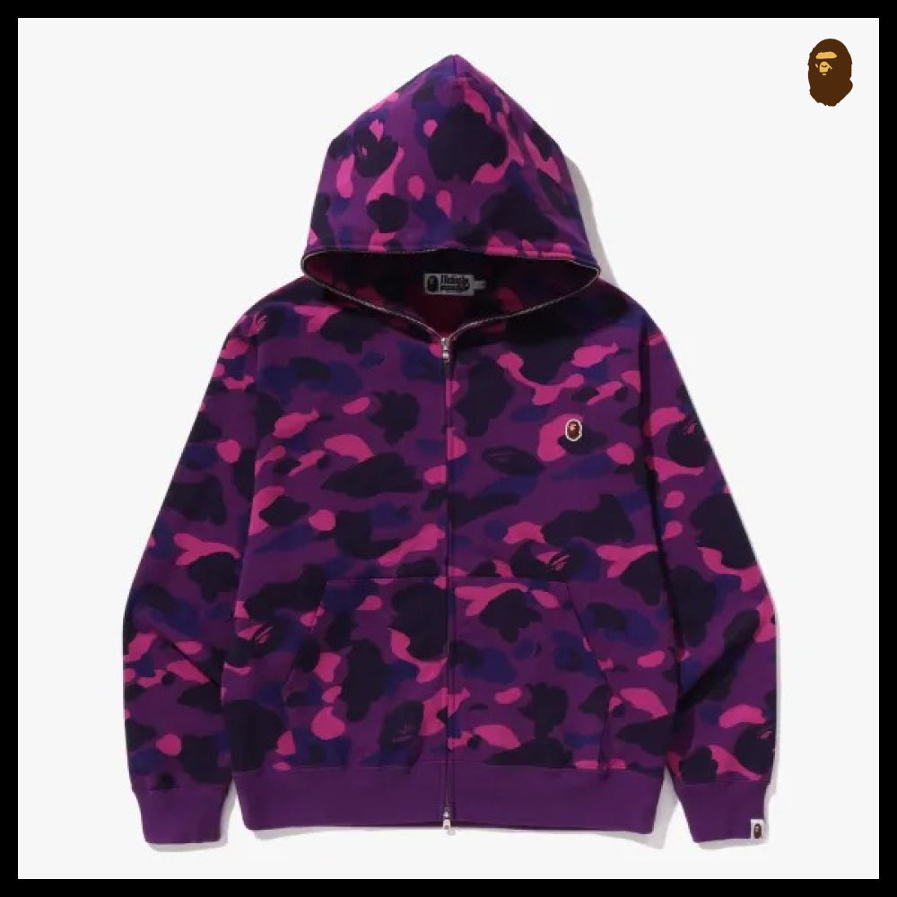 【A BATHING APE】One Point Color Camo Crop Full Zip Hoodie M