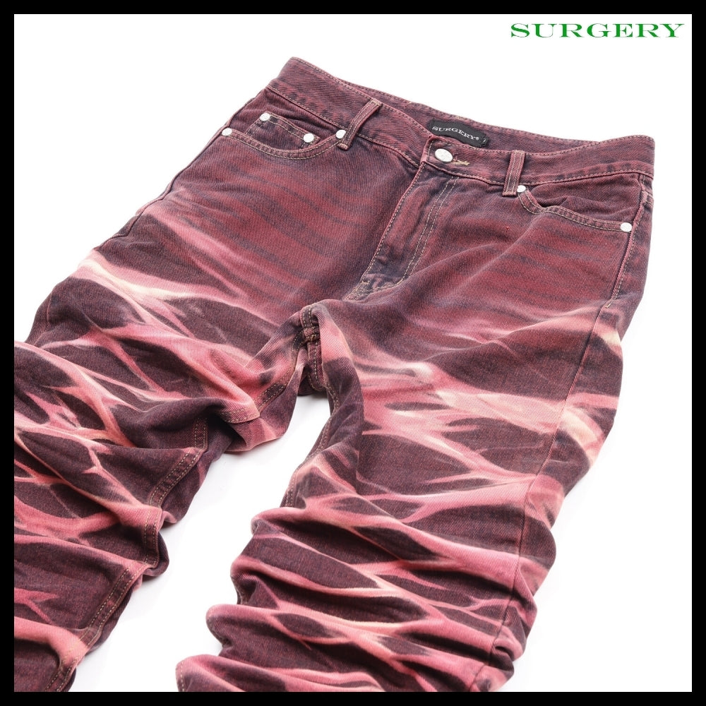 【SURGERY】Yoonseul Long Length Double Jeans Flame