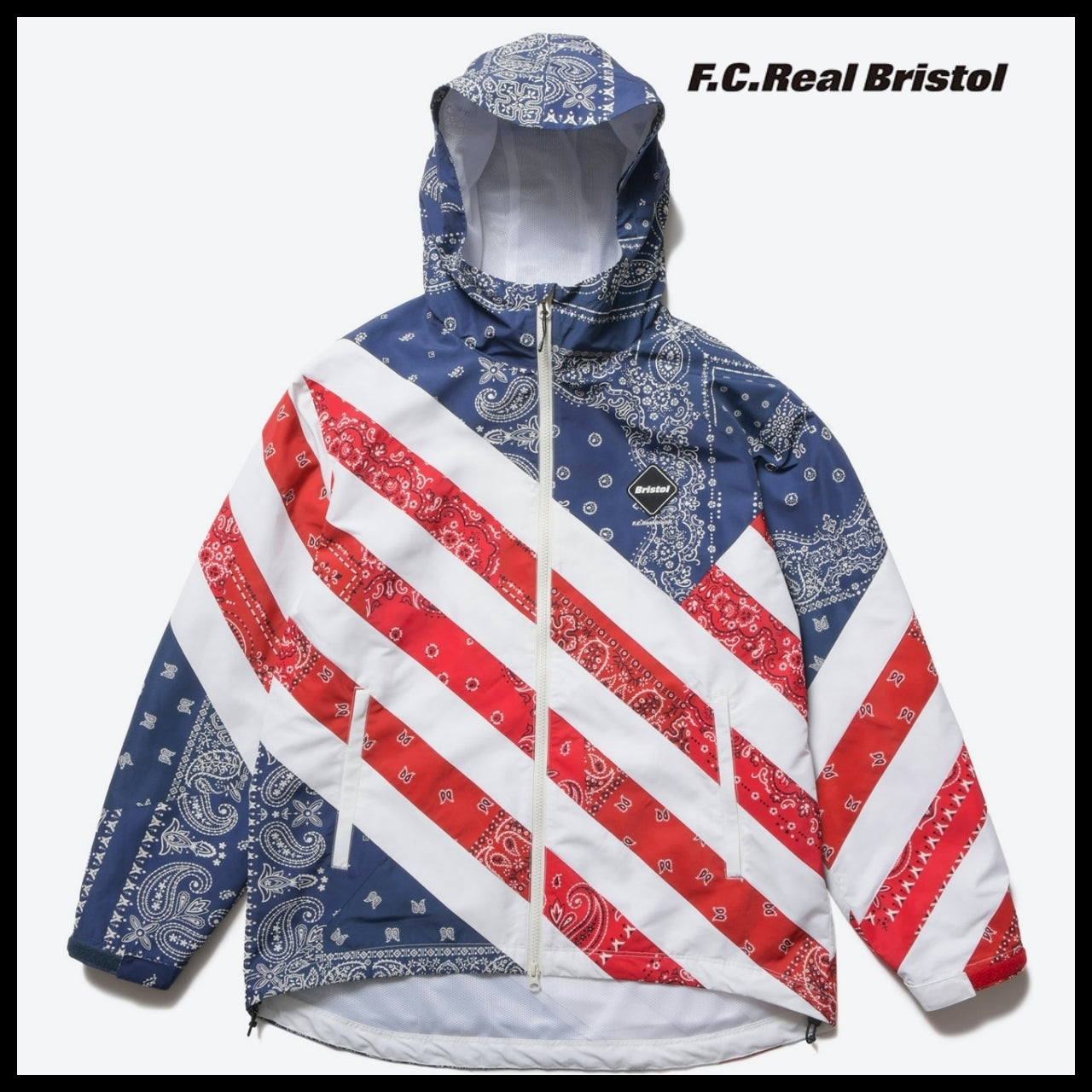 【F.C.REAL BRISTOL】PATCHWORK STRIPE PRACTICE JACKET 2Colors