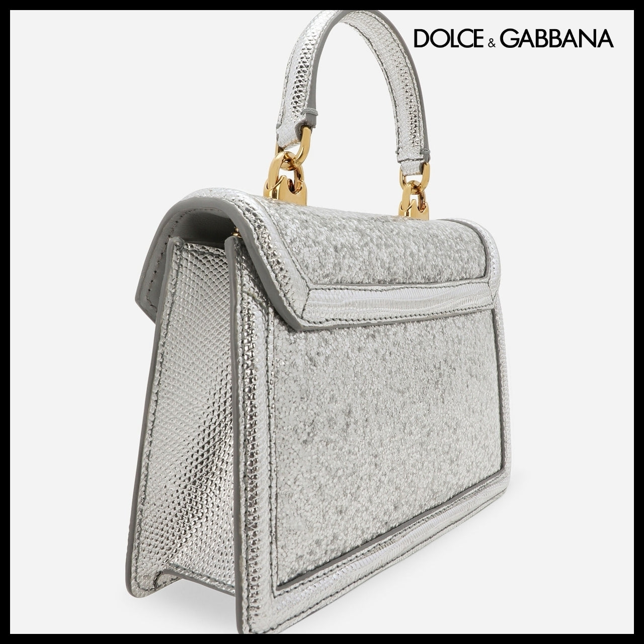 【Dolce & Gabbana】Small Devotion Top-Handle Bag Silver