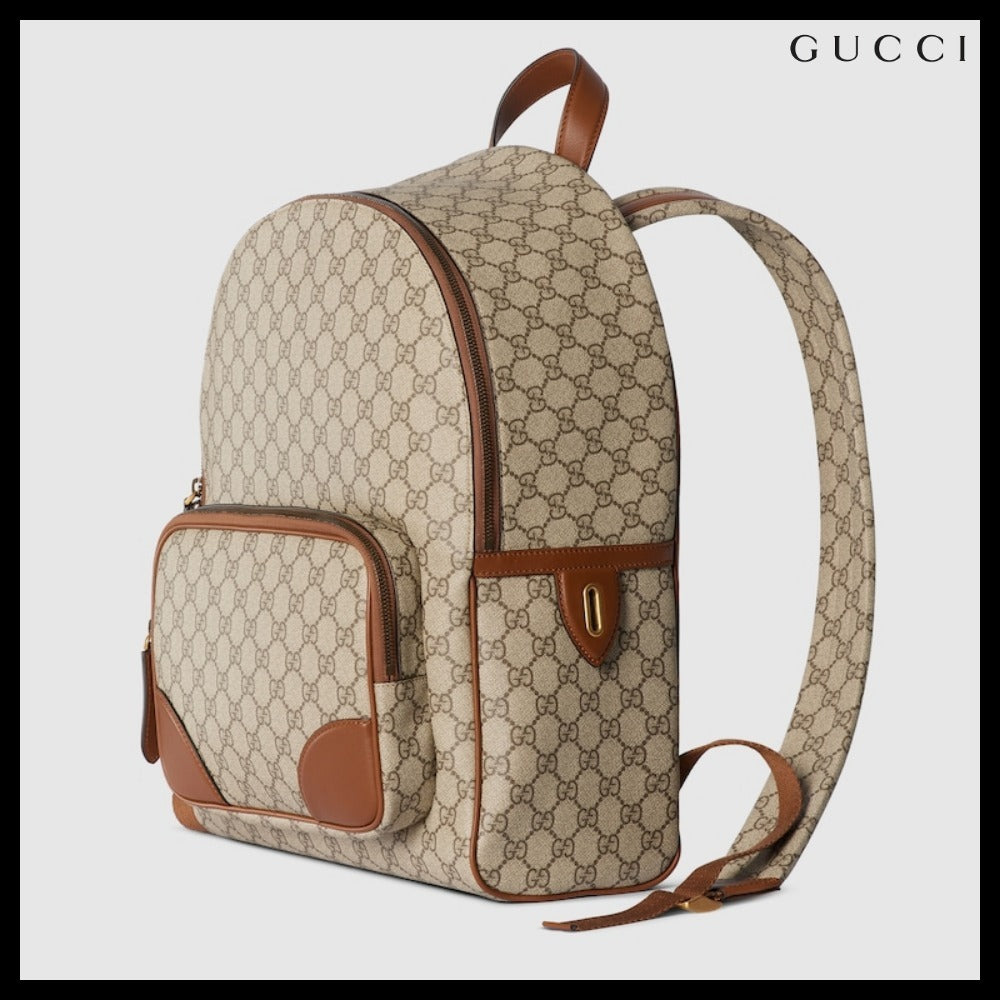 【GUCCI】GG Emblem Backpack Beige