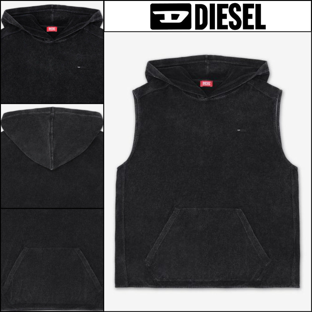 【DIESEL】Aruba Hooded Swim Vest - Black