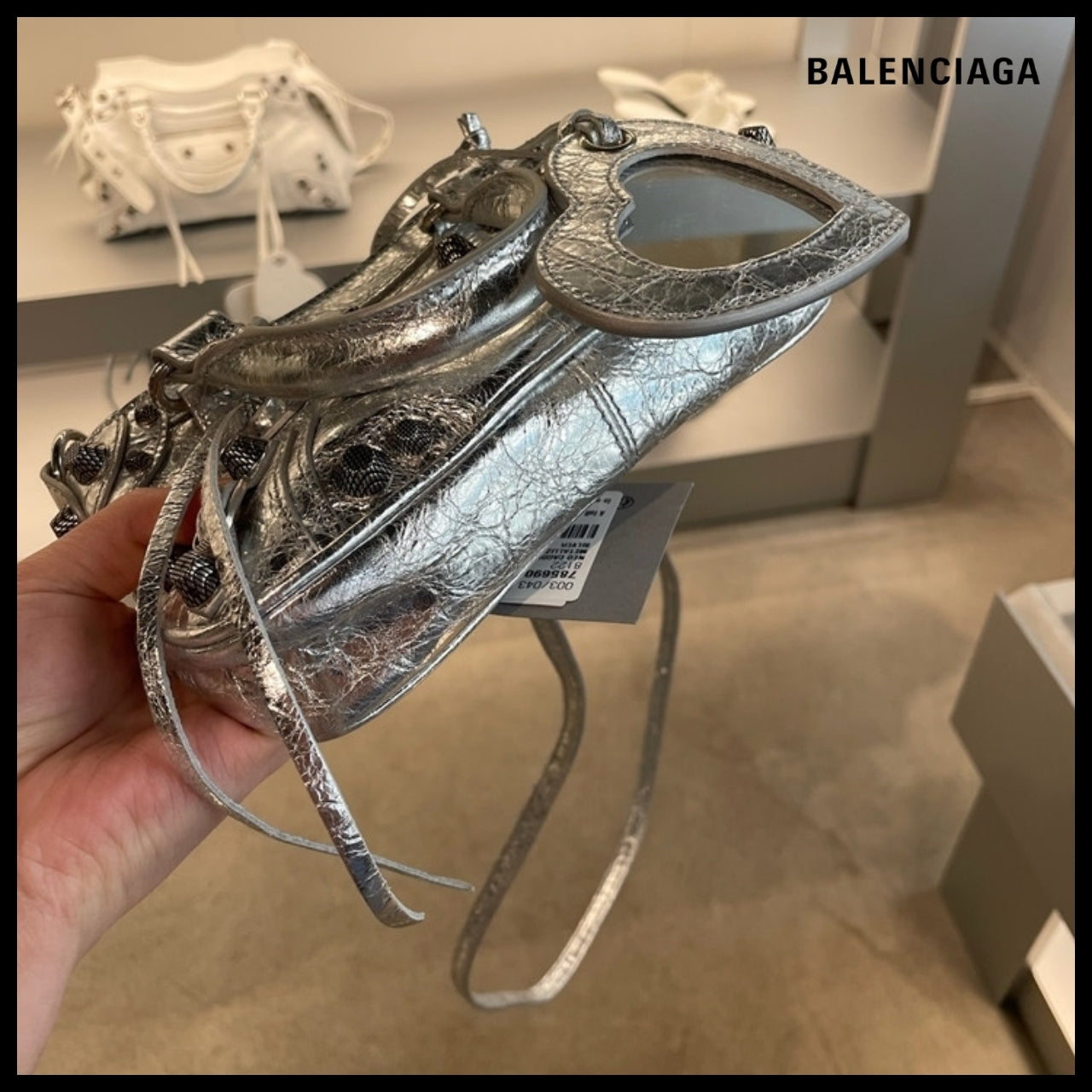 【BALENCIAGA】Neo Cagole Metallic Mini Tote Shoulder Bag
