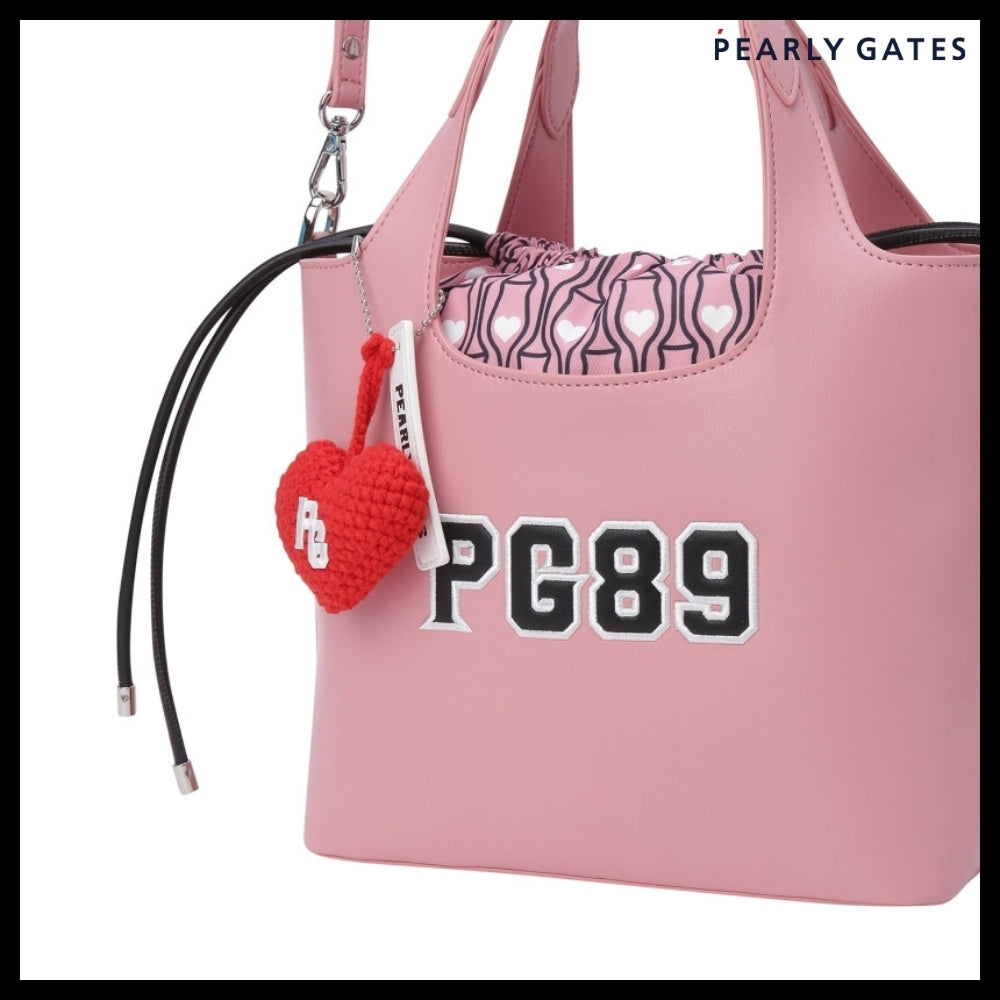 【PEARLY GATES】Embossed Logo Pattern Keyring Bucket Bag