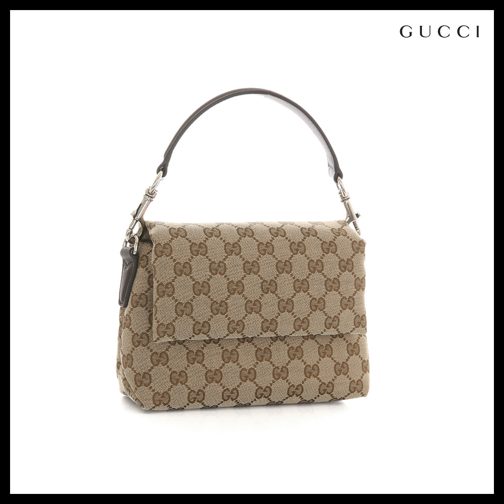 【GUCCI】GG Canvas Small Beige Crossbody Bag