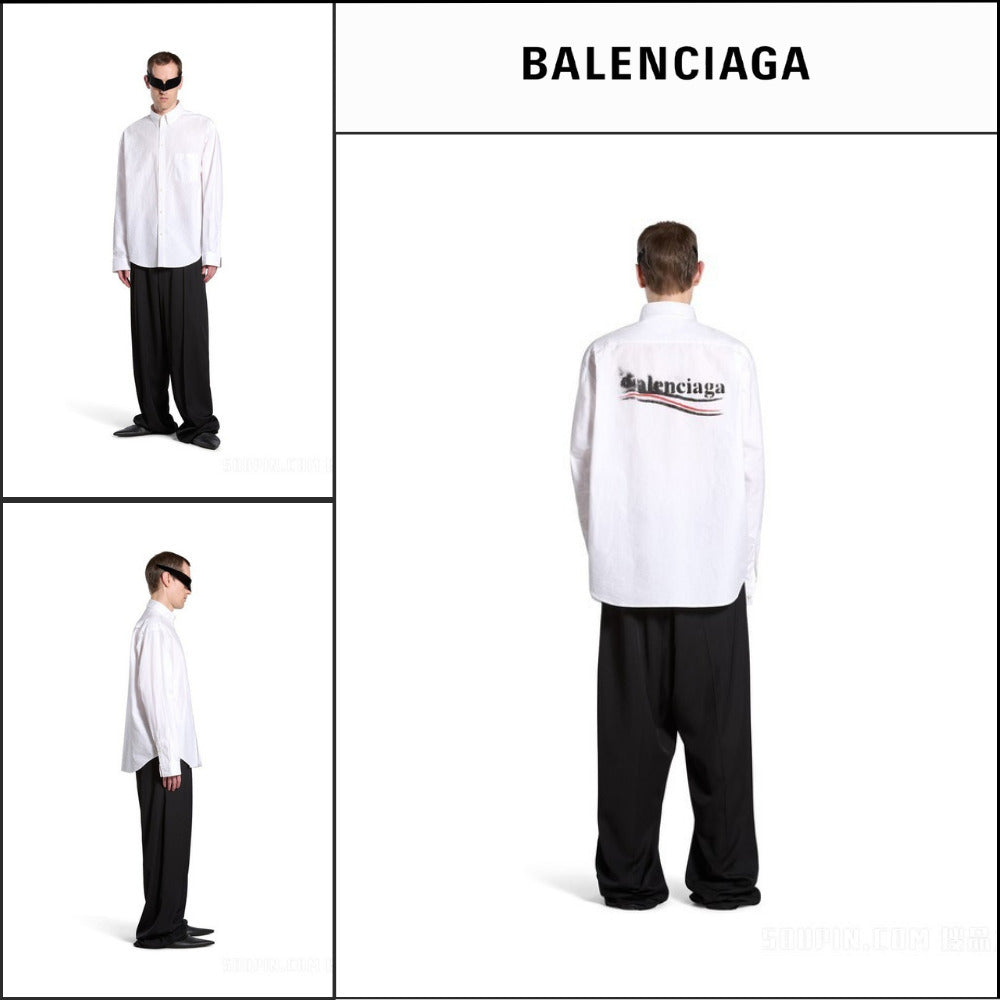 【BALENCIAGA】Political Stencil Oversized Shirt