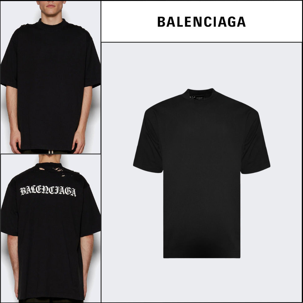 【BALENCIAGA】Medium Fit T-Shirt Faded Black White