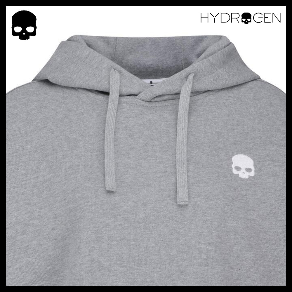 【HYDROGEN】UNI BASIC SKULL LOGO HOODIE MELANGE GREY