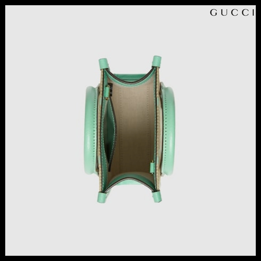 【GUCCI 】Jumbo GG Logo Mini Tote Bag BEIGE MINT