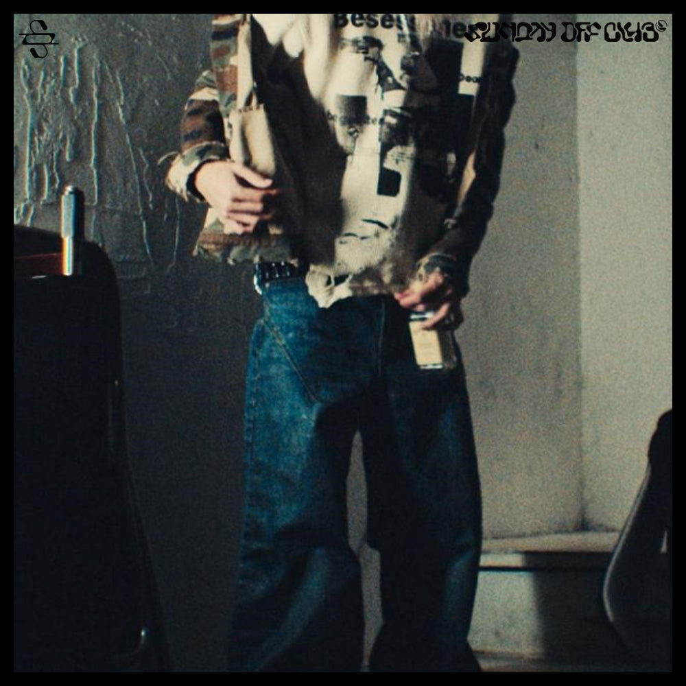 【SUNDAYOFFCLUB】Waxed Wide Leg Denim Luster Blue