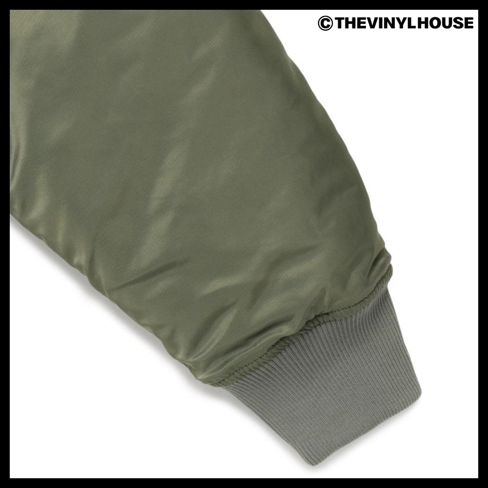 【THEVINYLHOUSE】Fur hooded MA-1 jacket Khaki