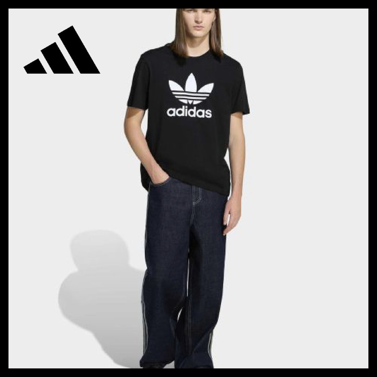 【ADIDAS】90s Alternative Sports Wide Leg Skater Jeans Navy