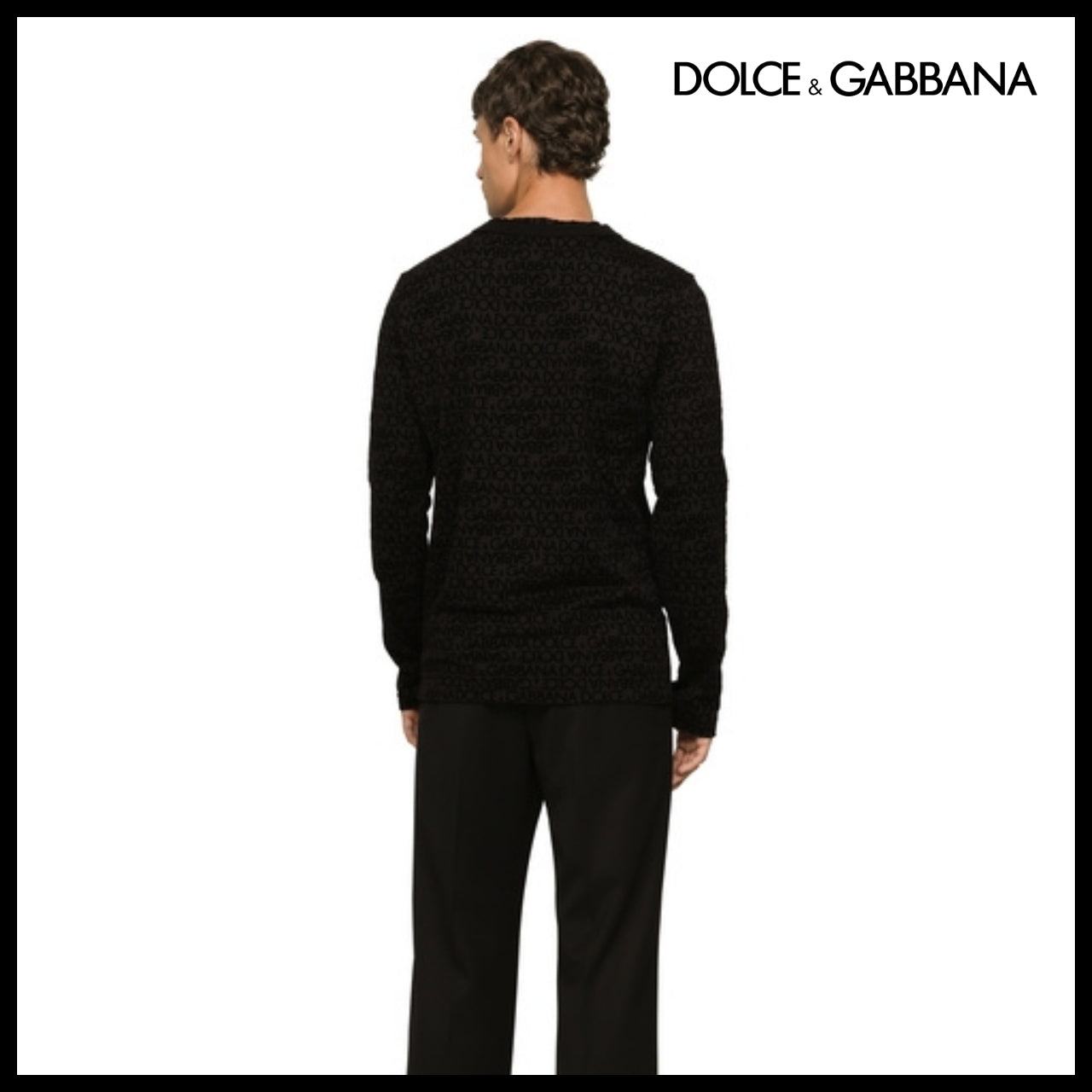 【Dolce & Gabbana】COTTON FLOCKED LONG-SLEEVE T-SHIRT