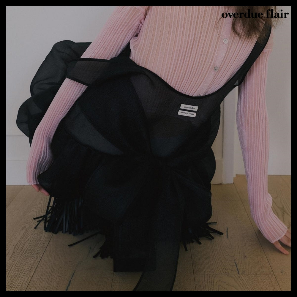 【OVERDUE FLAIR】ORGANZA BALLOON MINI DRESS 2colors
