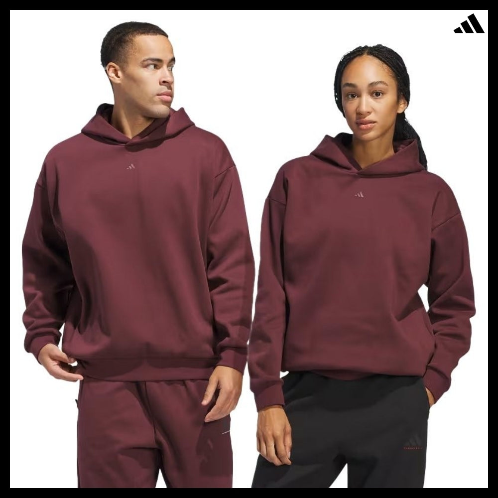 【ADIDAS】 Basketball Fleece Hoodie Aurora Ruby