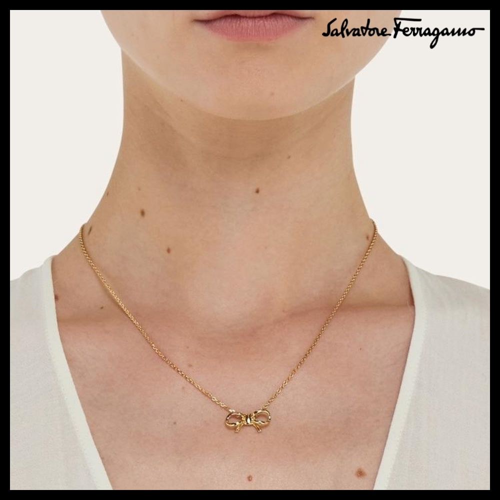 ◆SALVATORE FERRAGAMO◆Bow Pendant Necklace