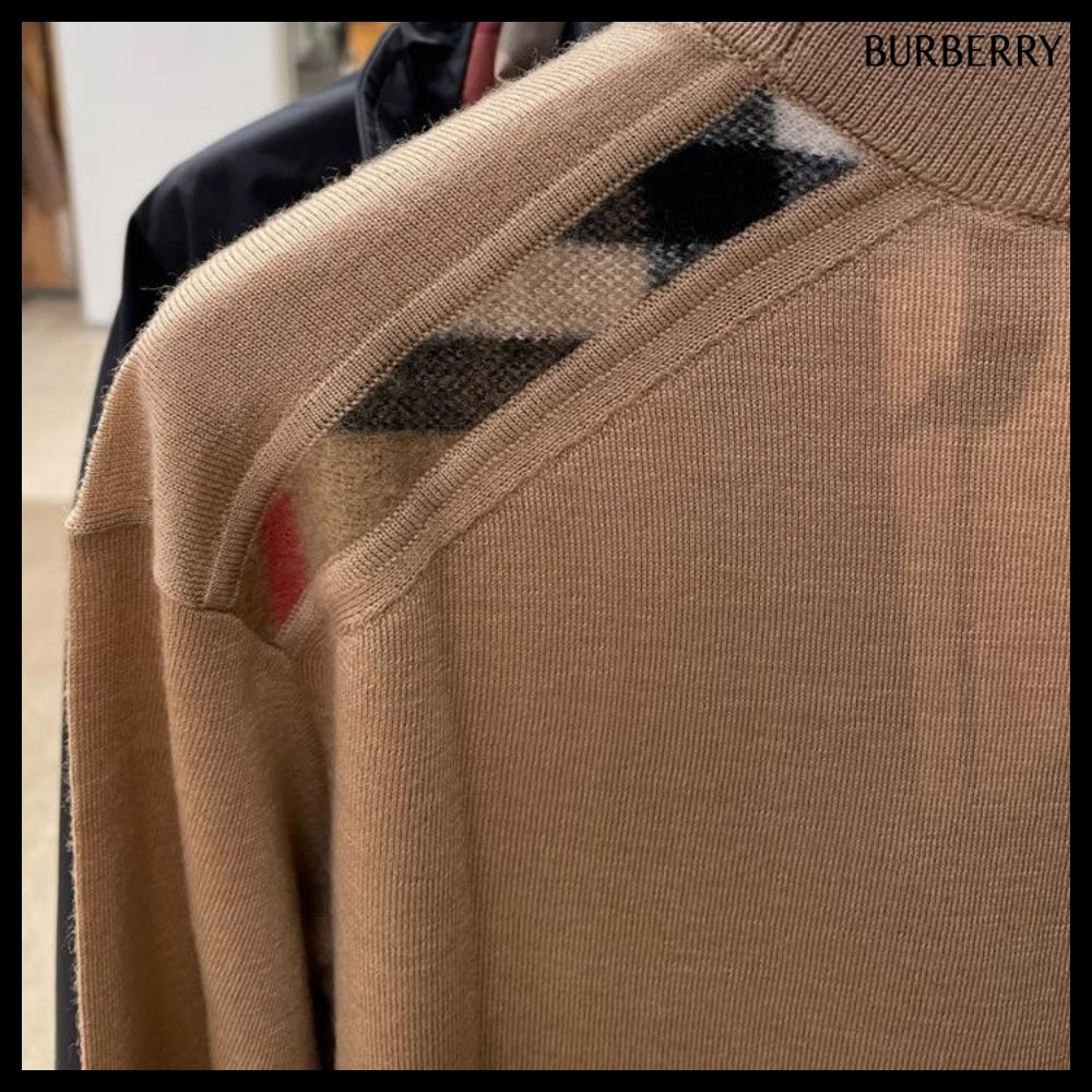 【Burberry】TULIP V-Neck Wool Cardigan Camel