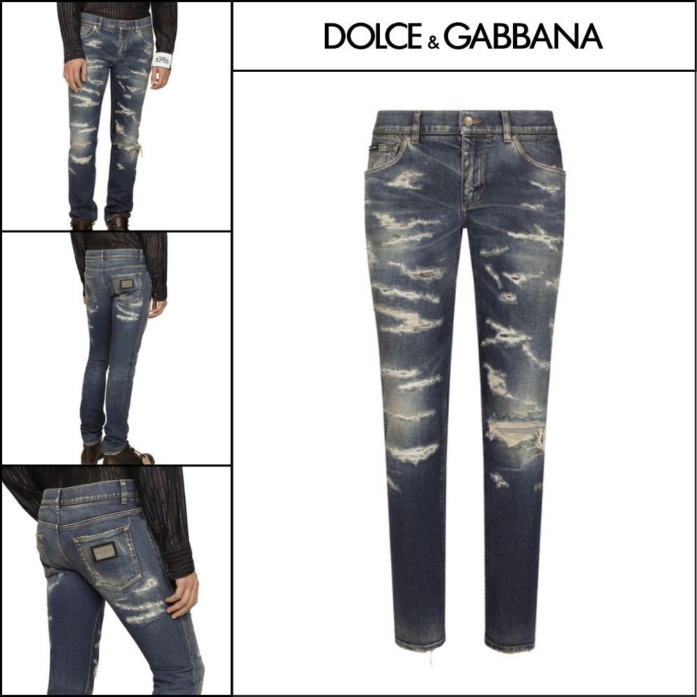 ★Dolce&Gabbanaアウトレットセール★DENIM JEANS WITH ABRASION