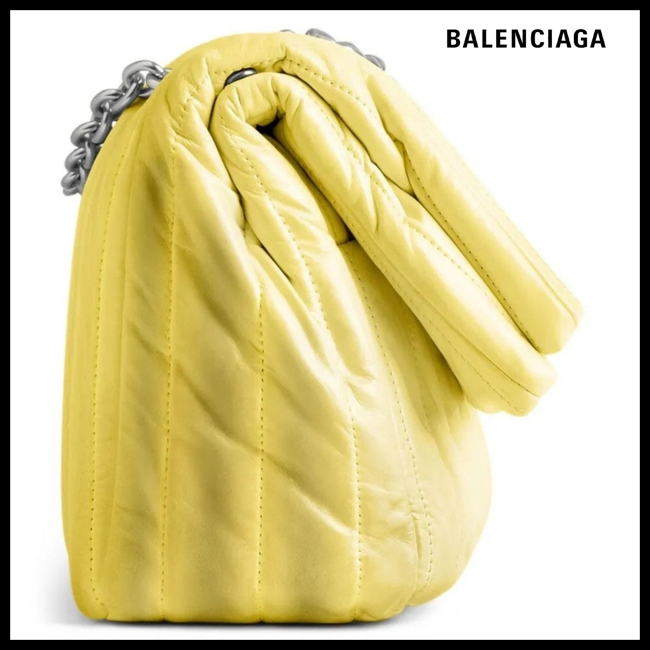 【BALENCIAGA】Monaco Small Chain Bag Sprayed Quilted Yellow