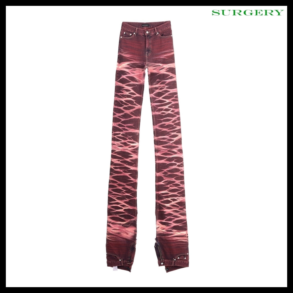 【SURGERY】Yoonseul Long Length Double Jeans Flame