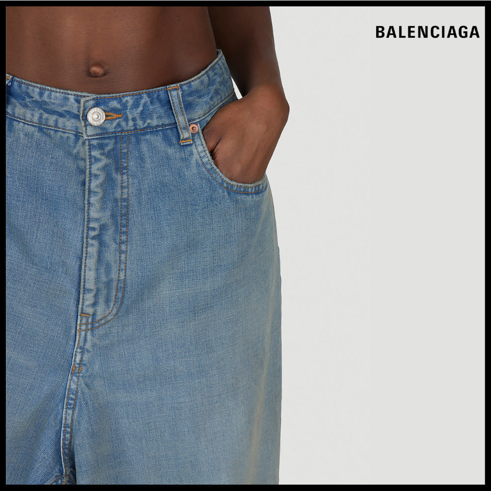 【BALENCIAGA】Double-Front Draped Jeans