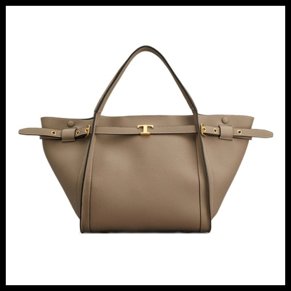 【TOD'S】Beige Leather Tote Bag