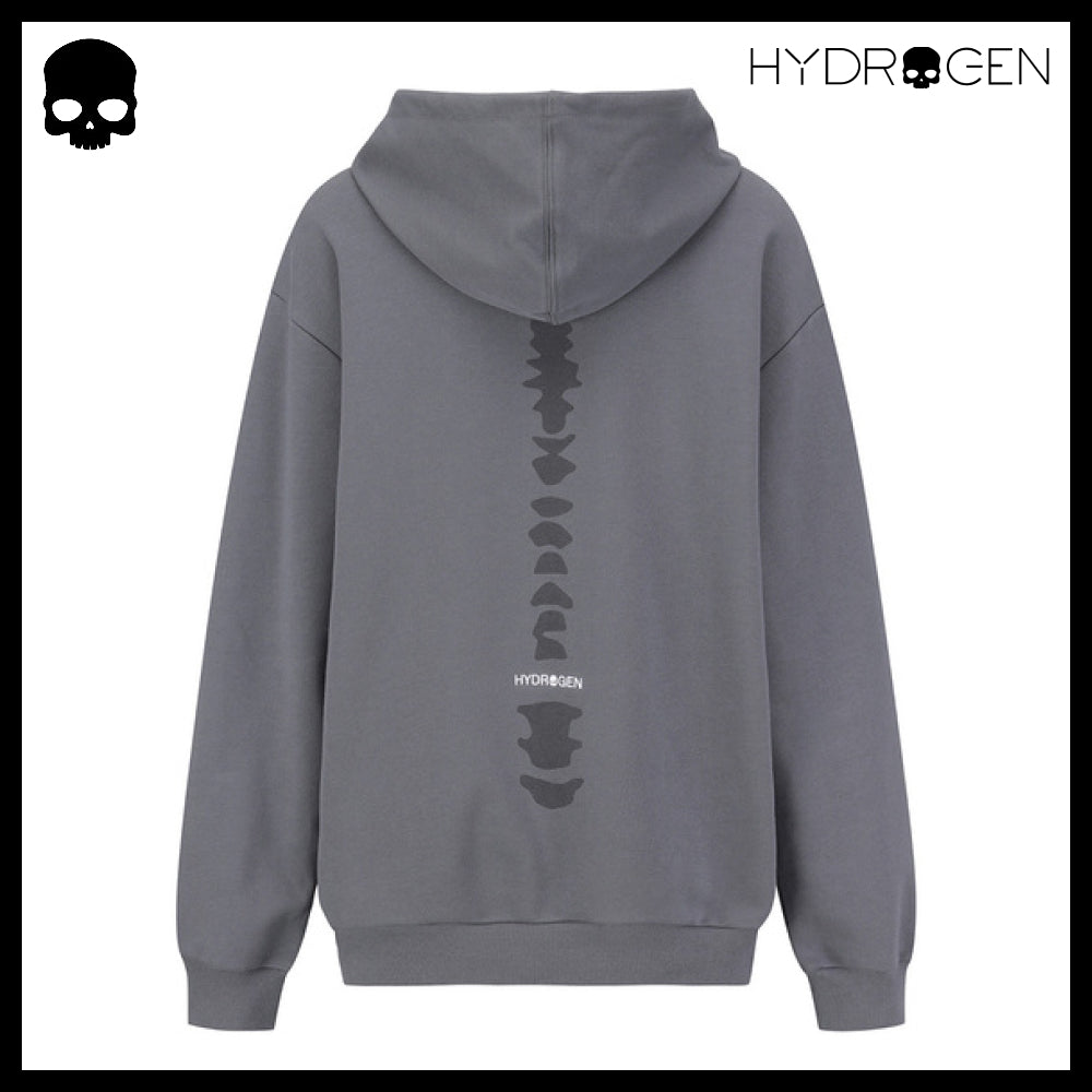 [HYDROGEN] UNI SLEEVE GRAPHIC HOODIE GREY