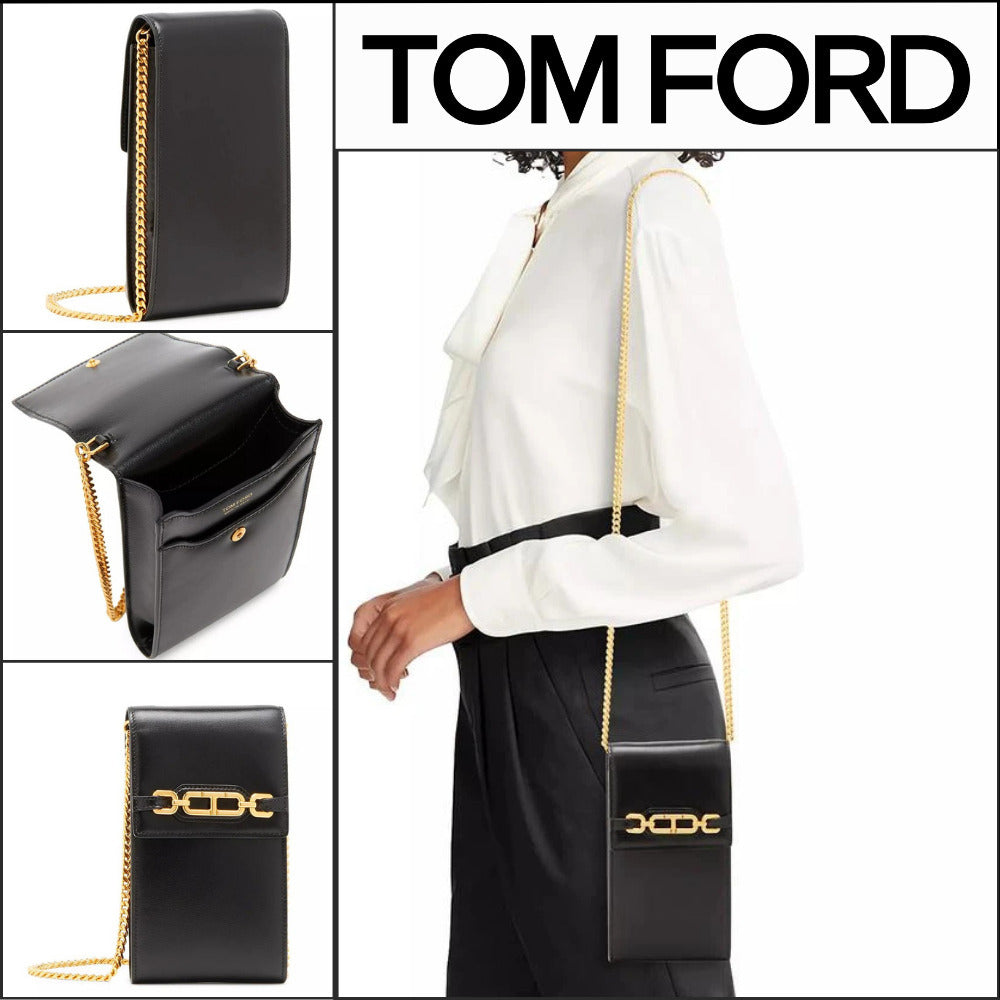 【TOM FORD】POUCH LEATHER WALLET ON CHAIN