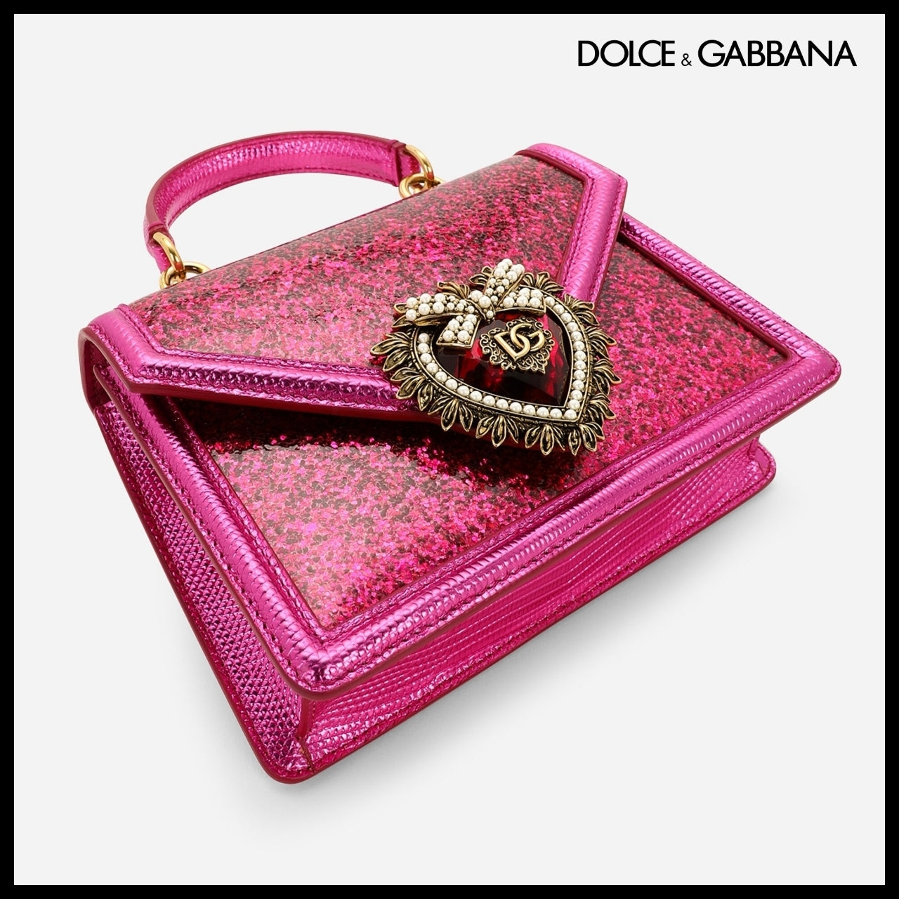【Dolce & Gabbana】Small Devotion Top-Handle Bag Pink