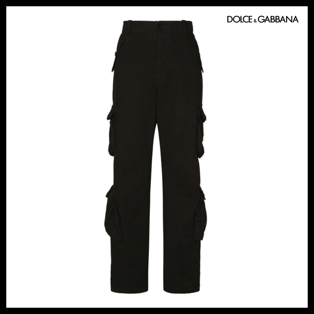 【Dolce & Gabbana】GARMENT-DYED COTTON CARGO PANTS