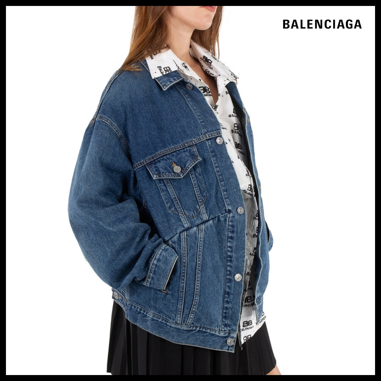 【BALENCIAGA】Panel Swing Denim Jacket