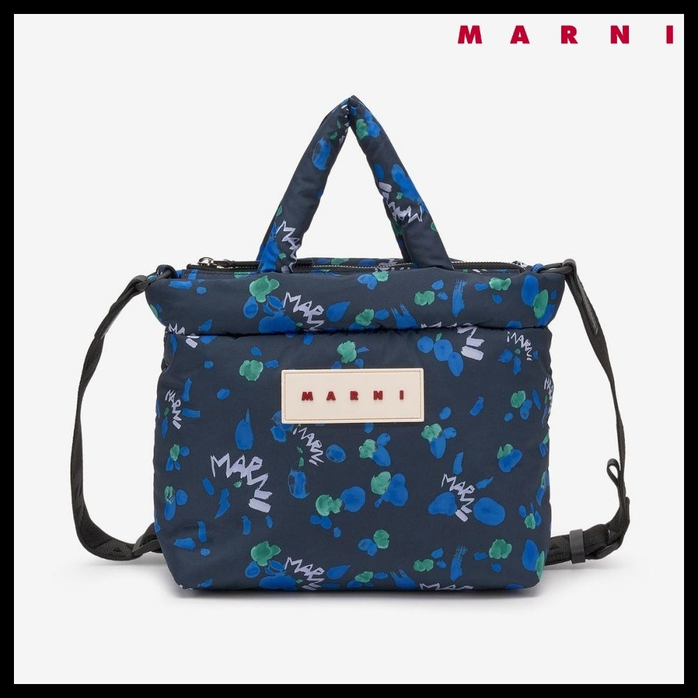 【MARNI】ナイロン トートバッグ - インク