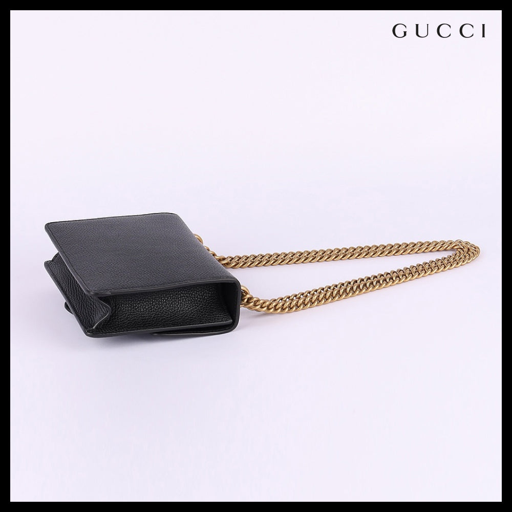 【Gucci】GG Marmont Flap Square Chain Shoulder Matelasse