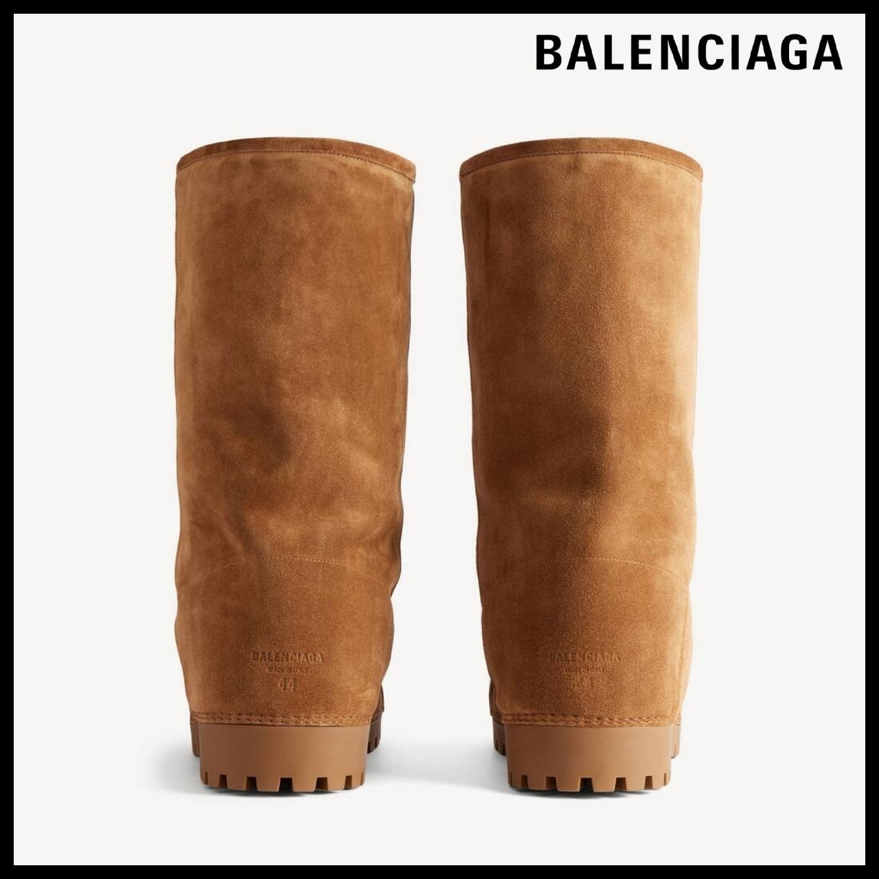 【BALENCIAGA】Men’s Alaska Fur High Boots Brown