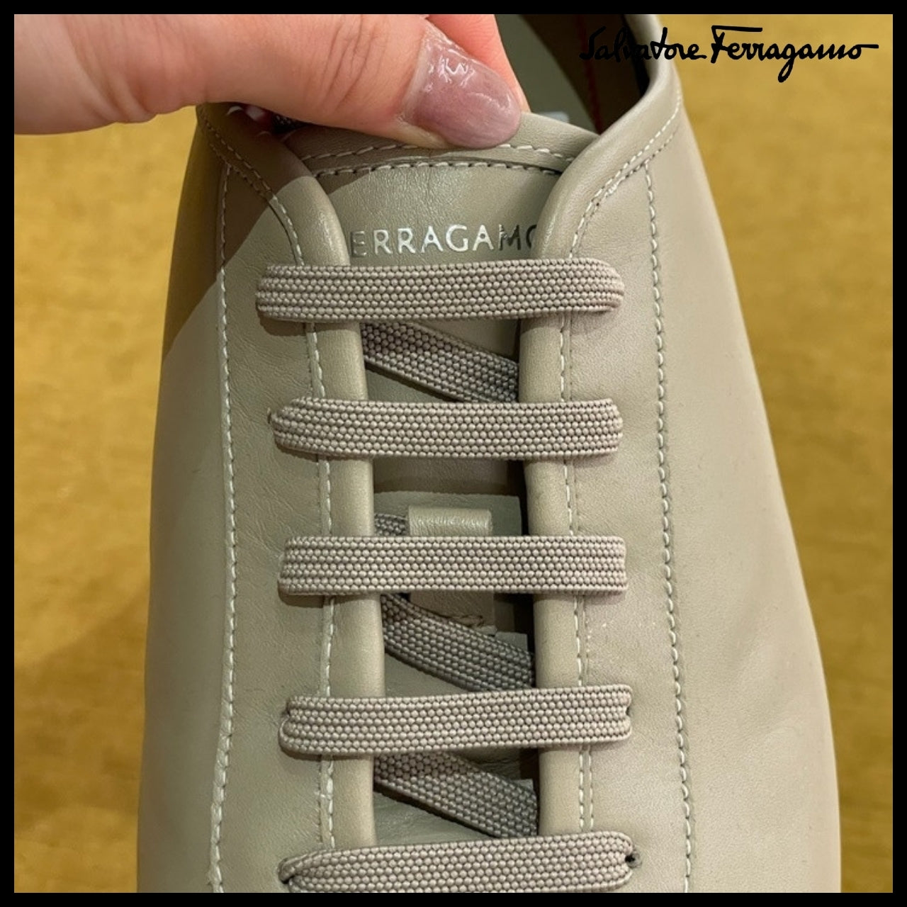 【FERRAGAMO】BOND CALF LEATHER LACE-UP LOAFERS BEIGE