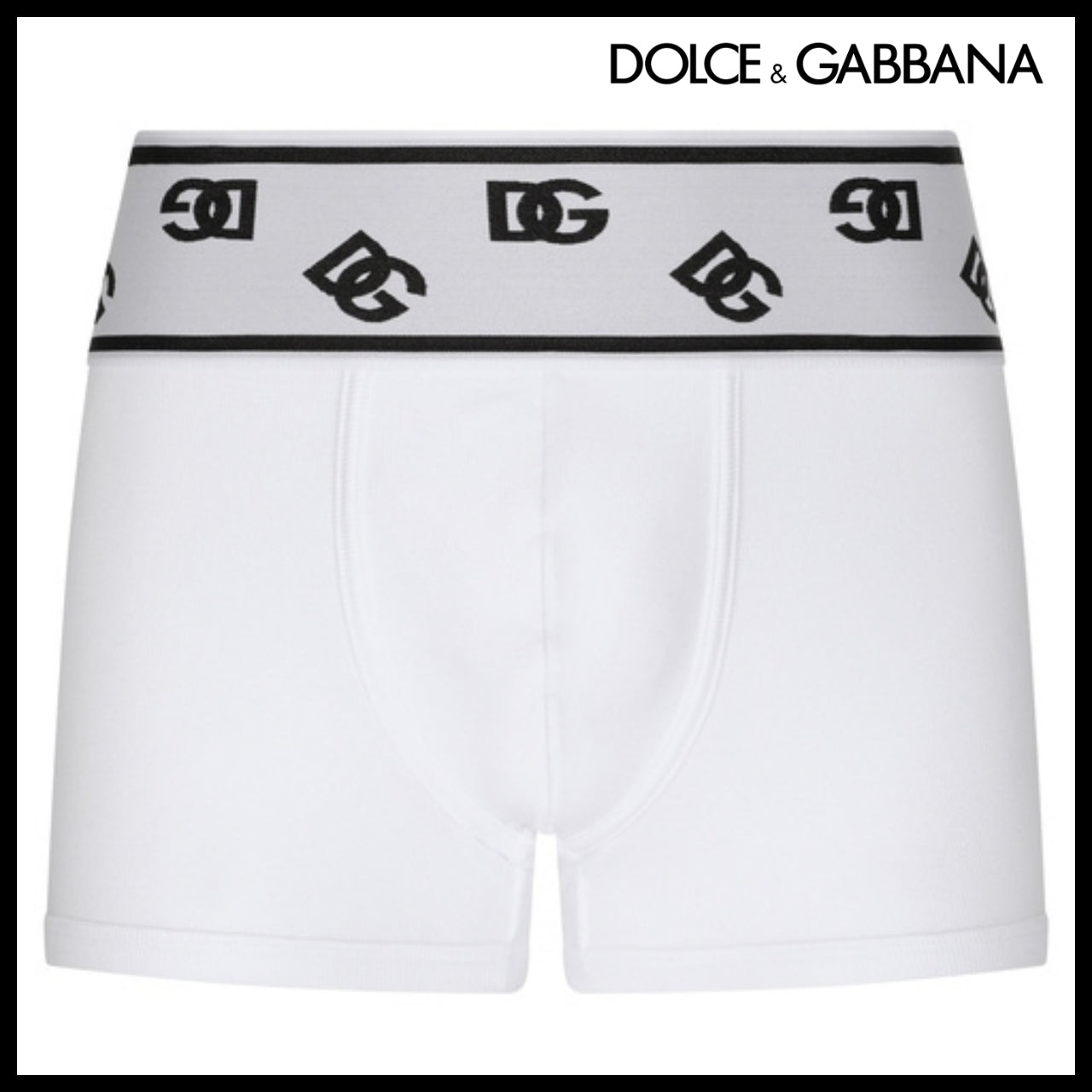 【Dolce & Gabbana】FINE-RIB COTTON BOXERS WITH DG SIGNATURE