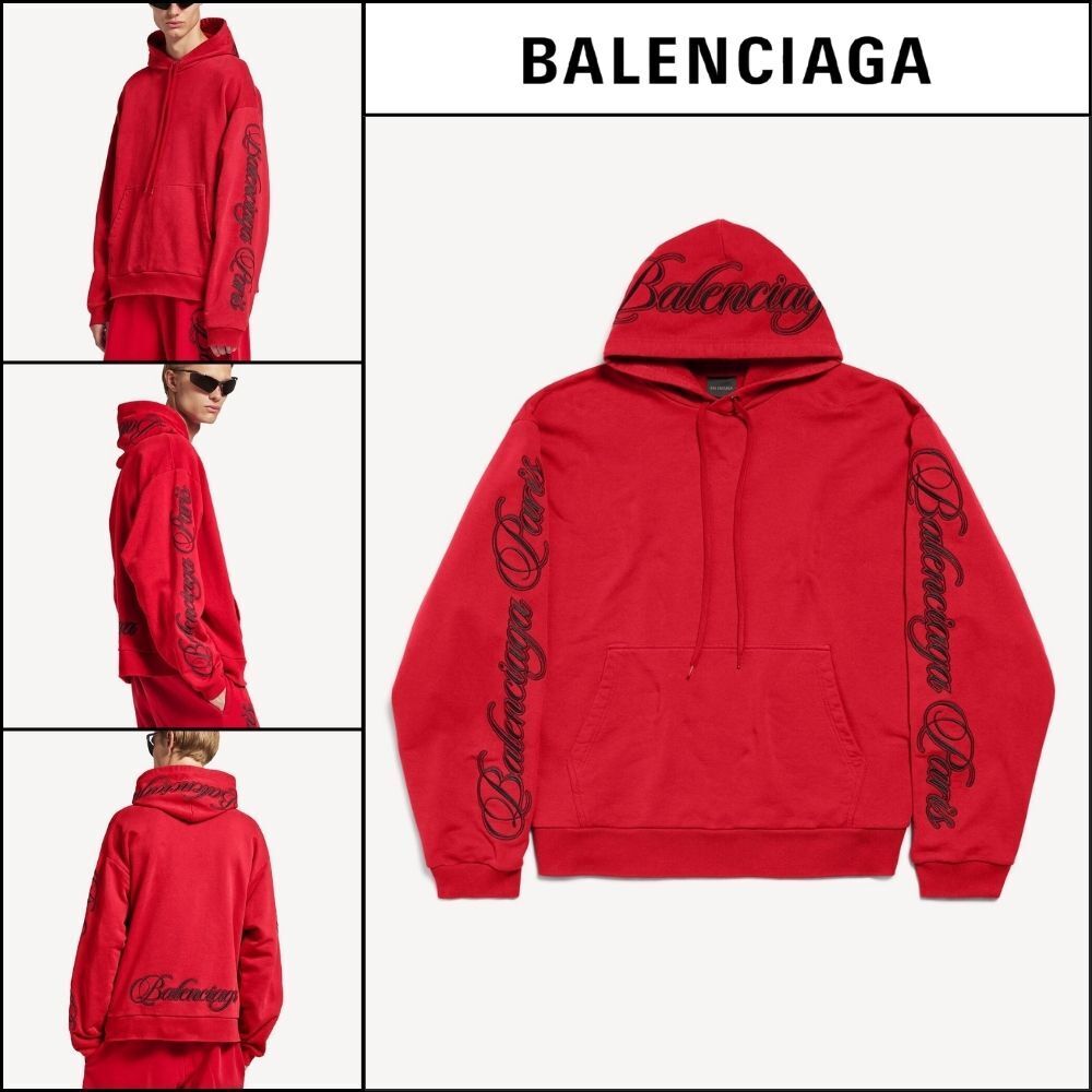 【BALENCIAGA】Cursive Oversized Hoodie