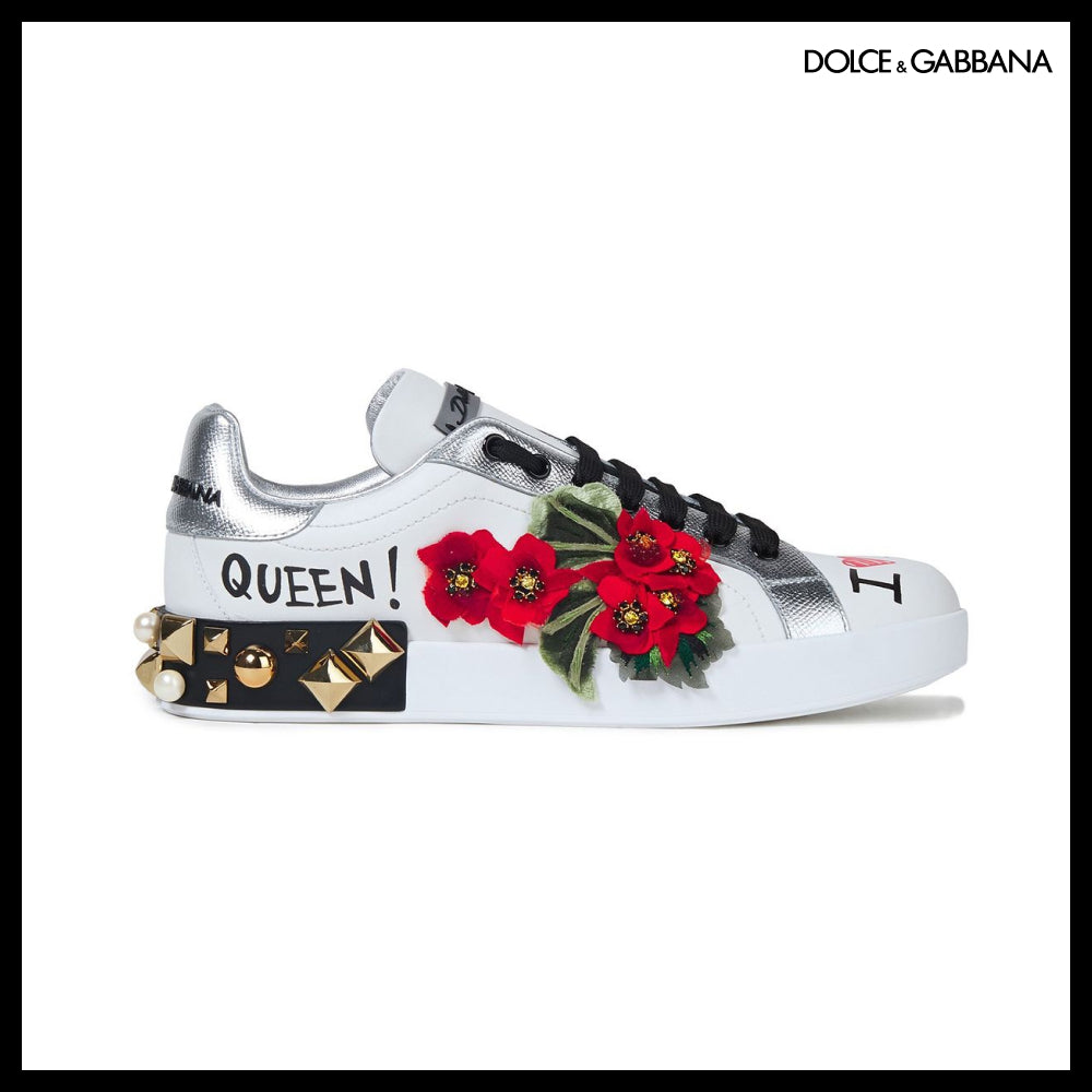 【正規品】Dolce & Gabbana 装飾付きレザーシューズ 限定モデル