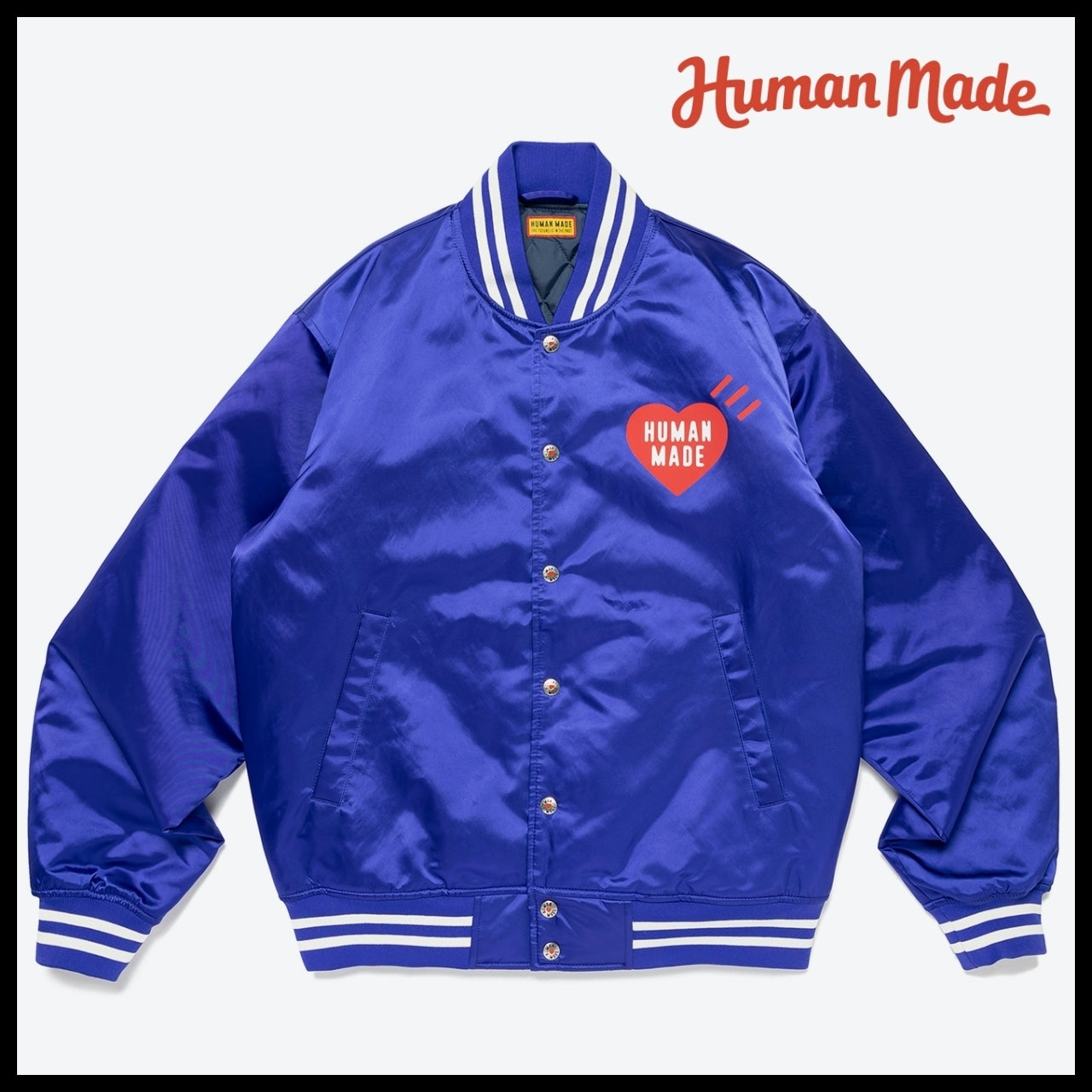 【HUMAN MADE】NYLON STADIUM JACKET BLUE