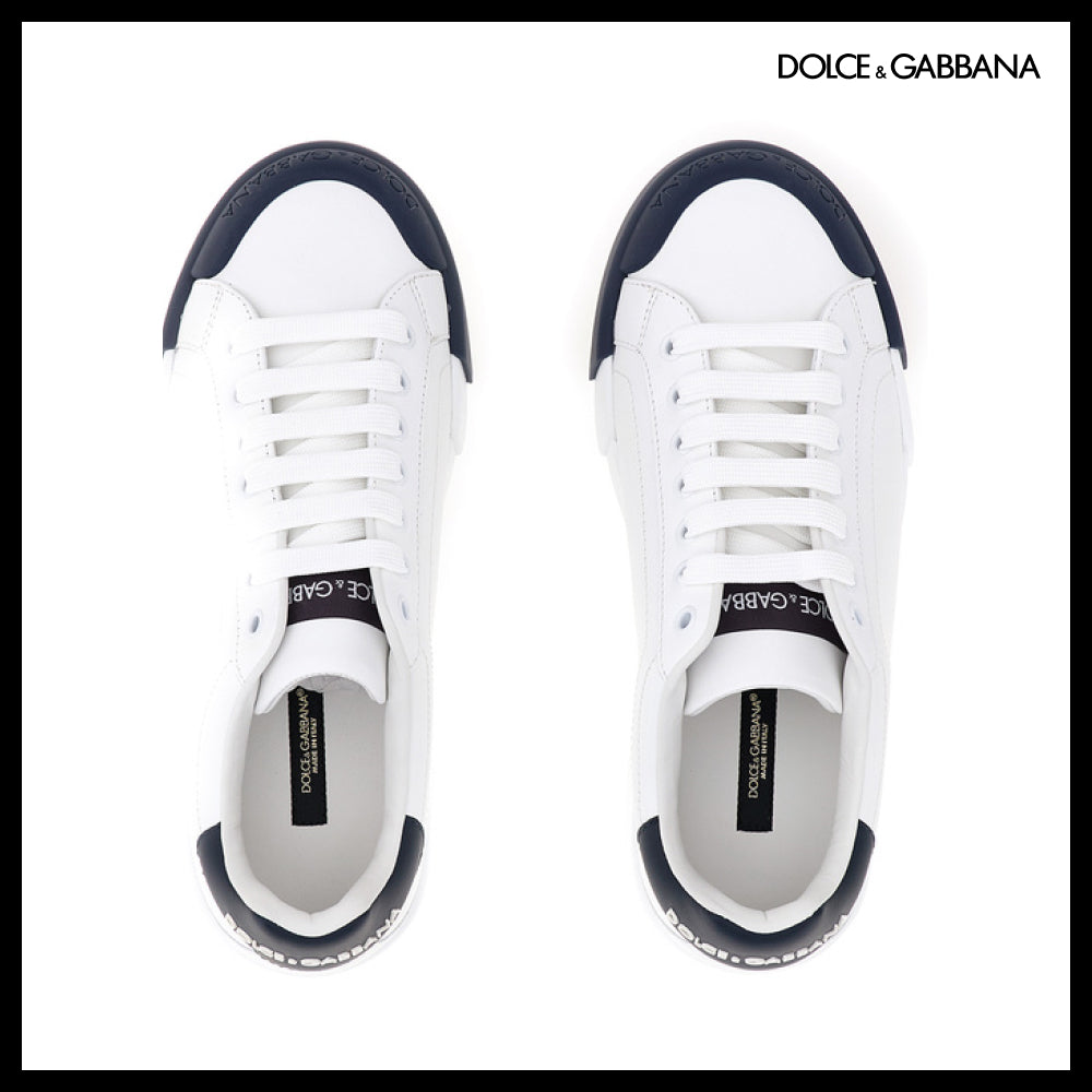 【Dolce & Gabbana】LEATHER SNEAKERS WHITE N123