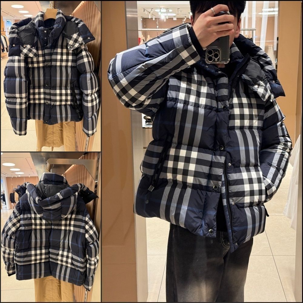 【Burberry】New Larrick EKD Check Lined Goose Down Padded