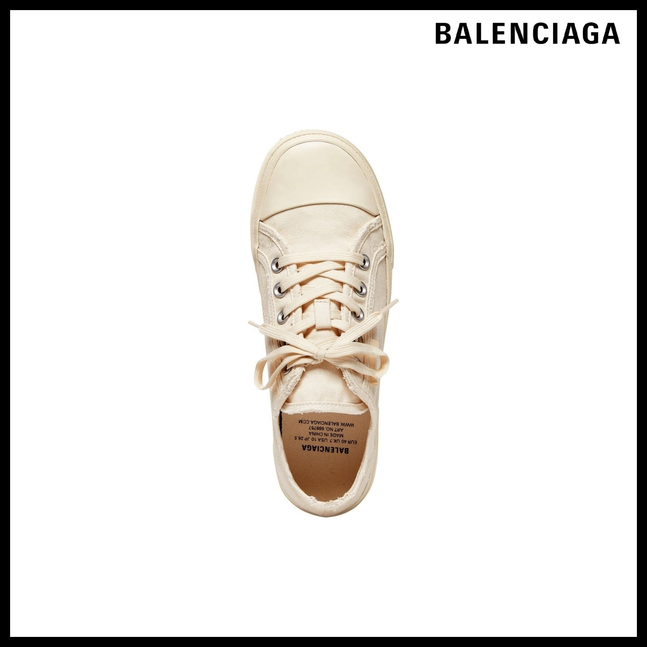 【BALENCIAGA】Paris Low Top Sneaker White Destroyed White