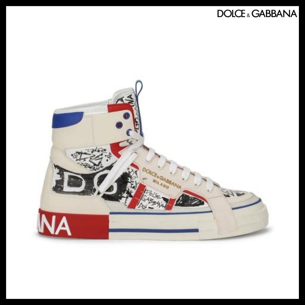 【Dolce & Gabbana】CALFSKIN CUSTOM 2.ZERO HIGH-TOP SNEAKERS