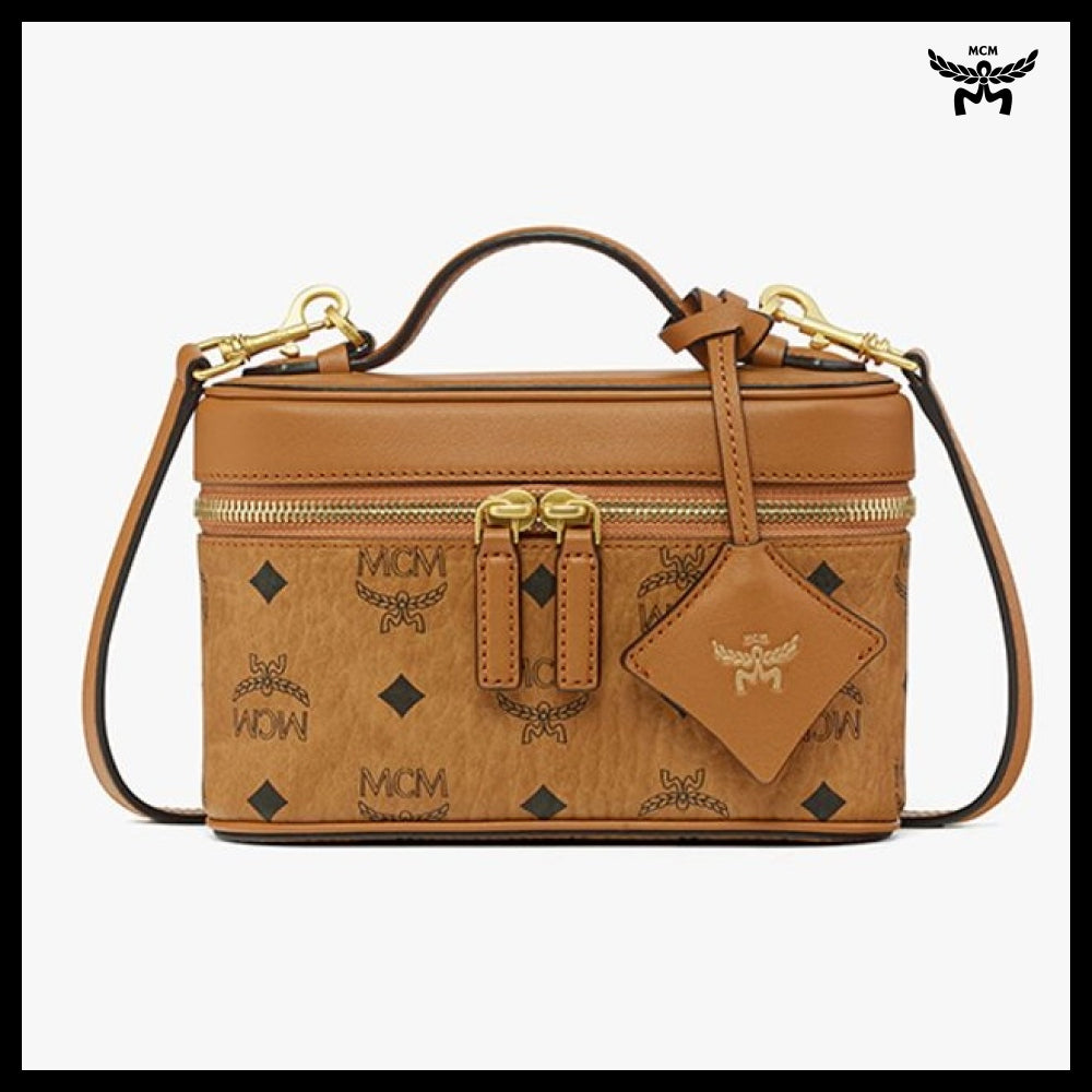 【MCM】Aren visetos leather mix vanity case