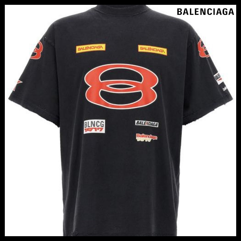 【BALENCIAGA】Sponsor Logos T-Shirt Oversized Black