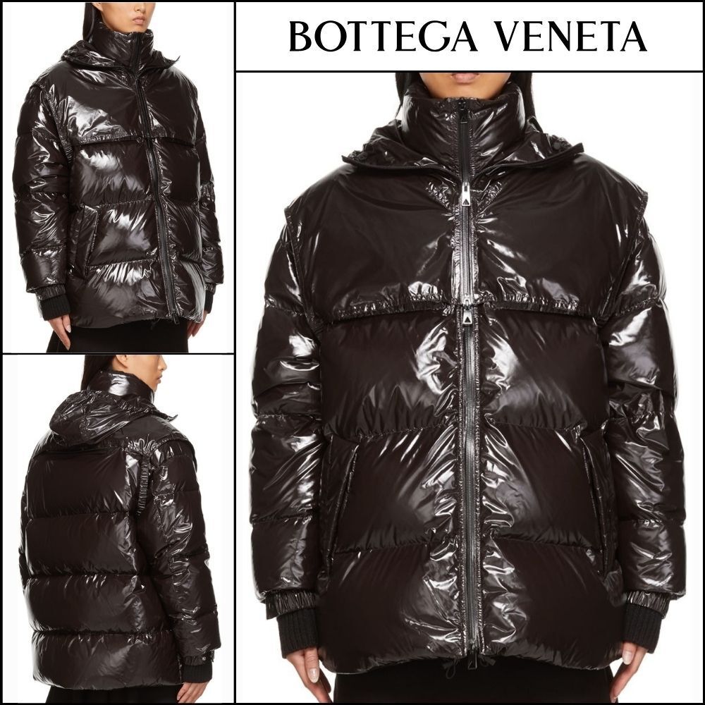 【BOTTEGA VENETA】Shiny down puffer jacket