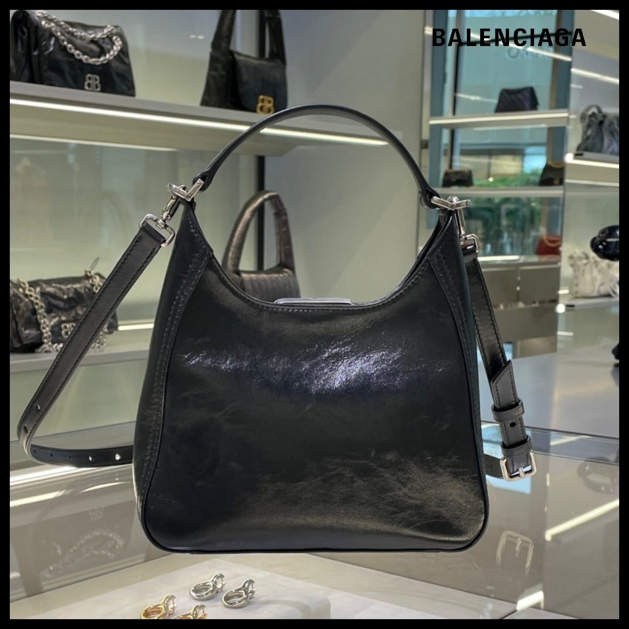 【BALENCIAGA】BB Soft Small Hobo Bag Black